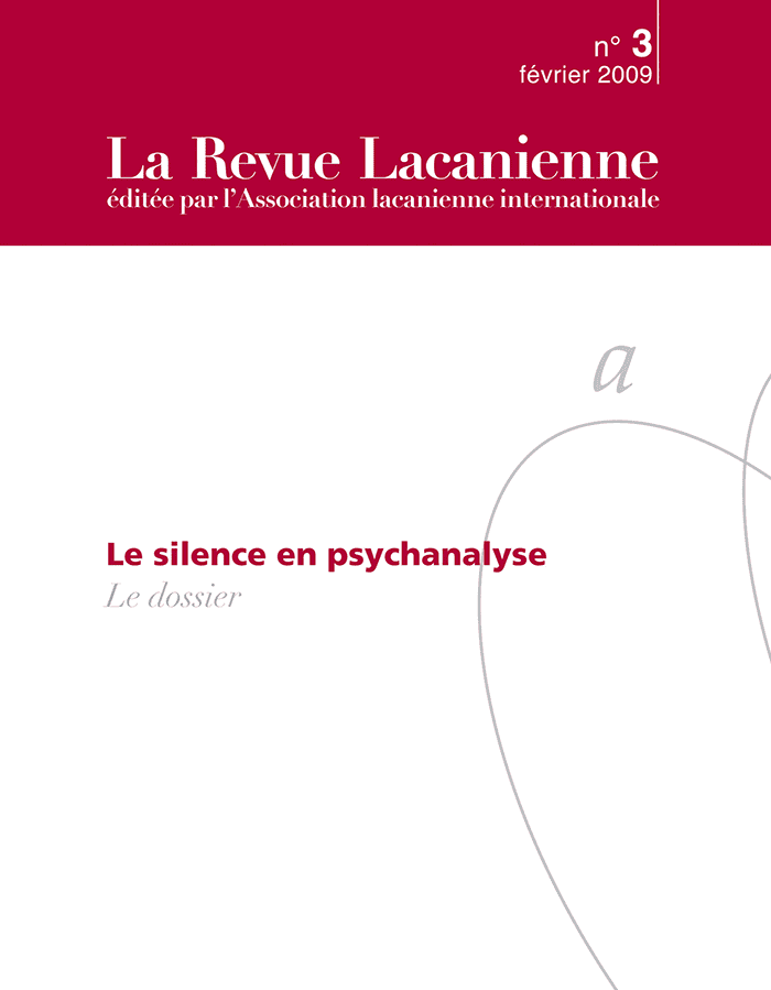 La revue Lacanienne Le silence en psychanalyse